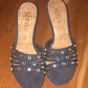 Guess Denim and Cork Wedges
